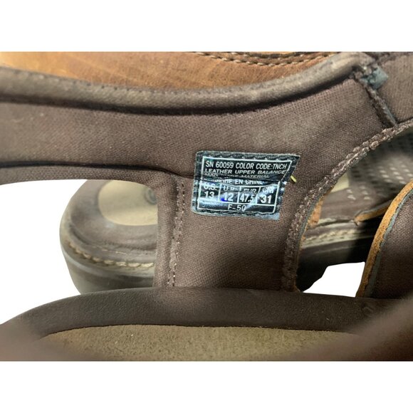 Skechers Mens Size 13 Leather Brown Sandals Fisherman Jesus 60059 F-50 Hook & Lo main image 6